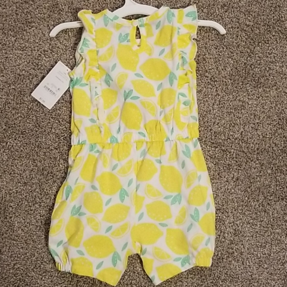 Carter's Girls 9M Lemon Ruffled Romper - Picture 2 of 5